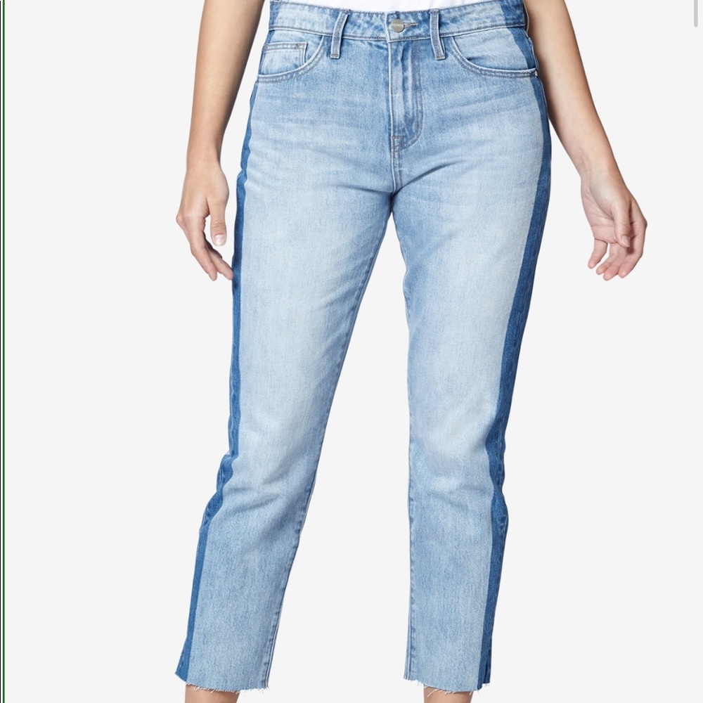 Sanctuary Charli High Rise blue denim Ankle Jean size 28 pants side stripe